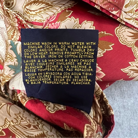 Ralph Lauren Home Jardiniere Paisley Red Sateen Pillow Shams Set of 2 Vintage - Picture 10 of 14